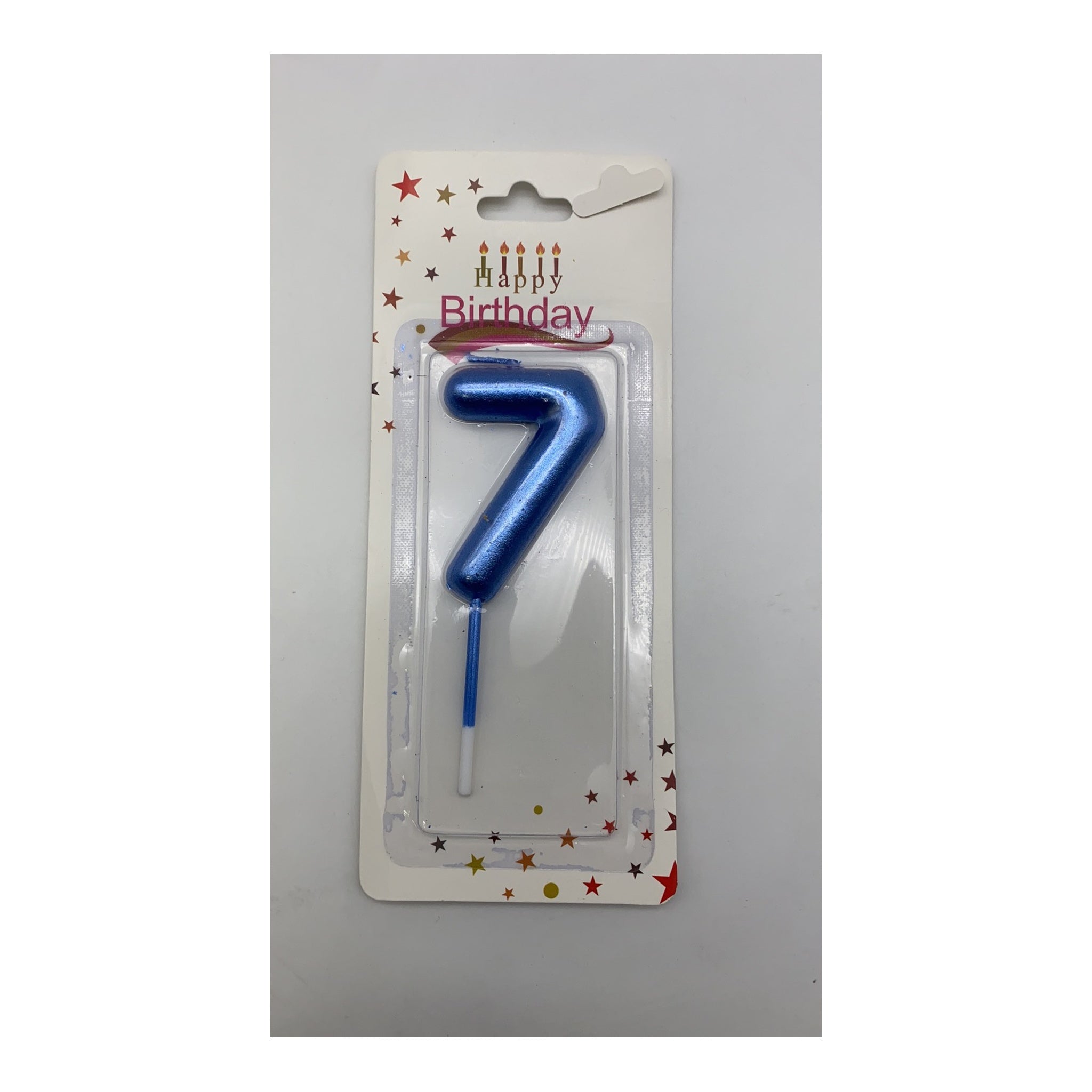 Birthday Number Candles 7 Blue